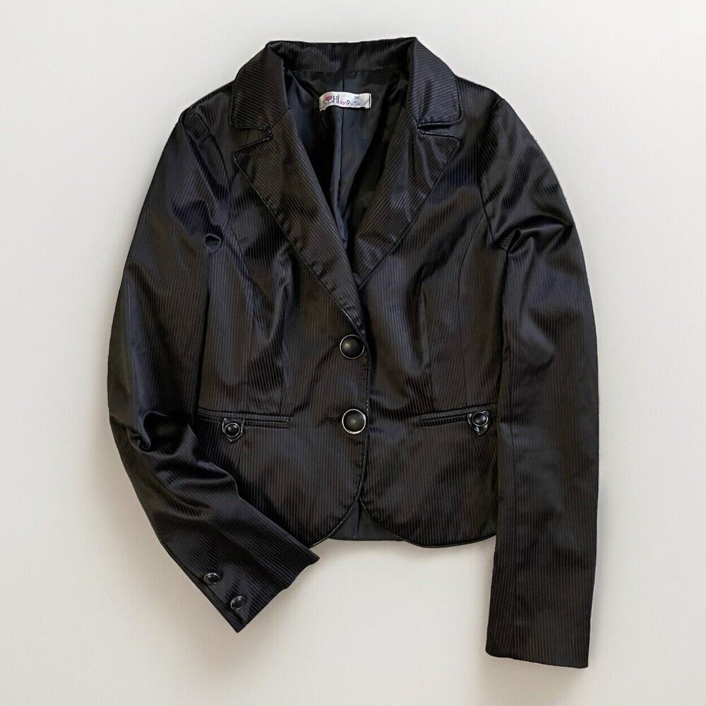 NISSHI Duse Office Siren Y2K Blazer Women S/M‎ 36 Black Whimsigoth Quiet Luxury